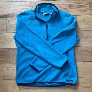 LL Bean Quarter Zip Mock Neck Fleece in Turquoise